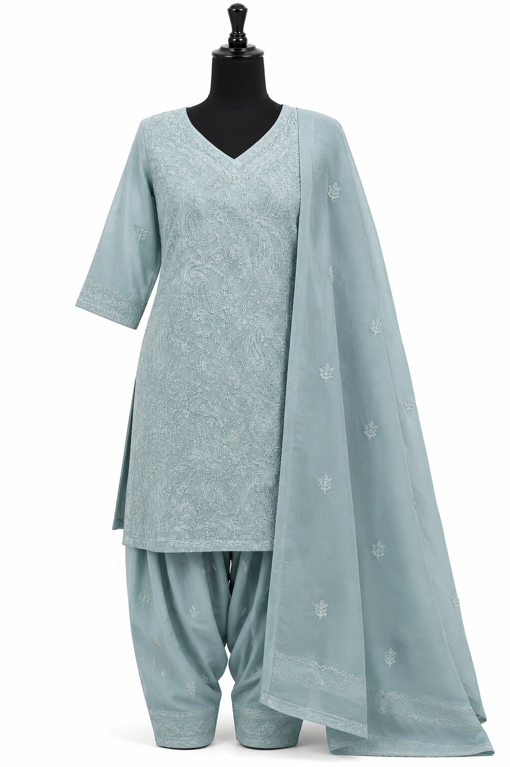 Lakhnavi Embroidery 3-Piece Suit